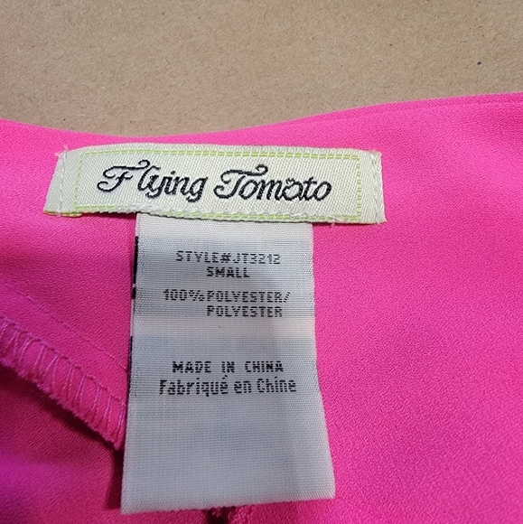 Flying Tomato Size S Bright Hot Pink Split Strap A-Line Tank / Sleeveless Blouse - Picture 10 of 10